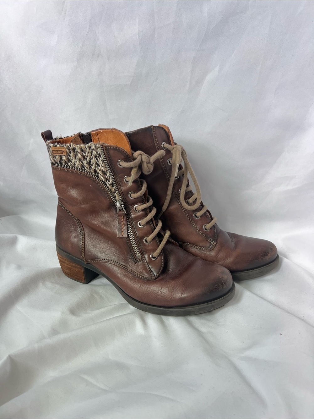Womens PIKOLINOS Le Mans Siena Brown Leather Lace Up Ankle Boots